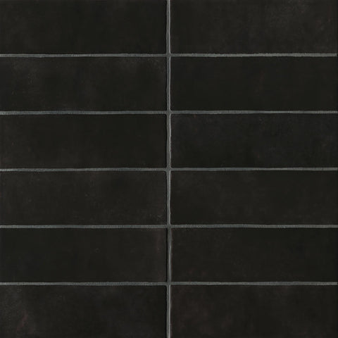 Cloé 2.5" x 8" Glossy Ceramic Tile in Black