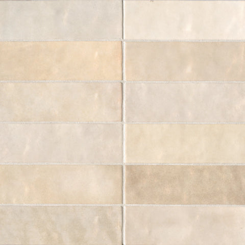 Cloé 2.5" x 8" Glossy Ceramic Tile in Creme