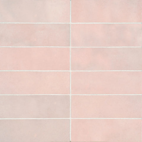 Cloé 2.5" x 8" Glossy Ceramic Tile in Pink