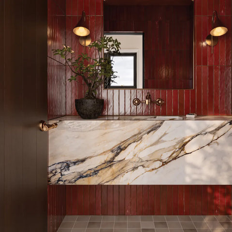 Chroma 2" x 18" Glossy Porcelain Field Tile in Red
