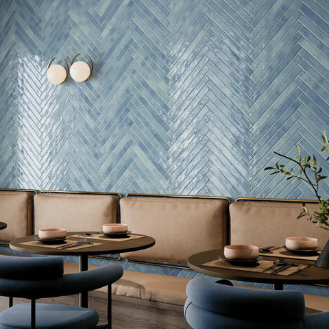 Chroma 2" x 18" Glossy Porcelain Field Tile in Sky