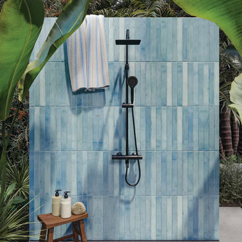 Chroma 2" x 18" Glossy Porcelain Field Tile in Sky