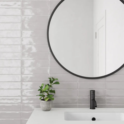 Clara 2.75" x 11" Glossy Porcelain Tile in Grey