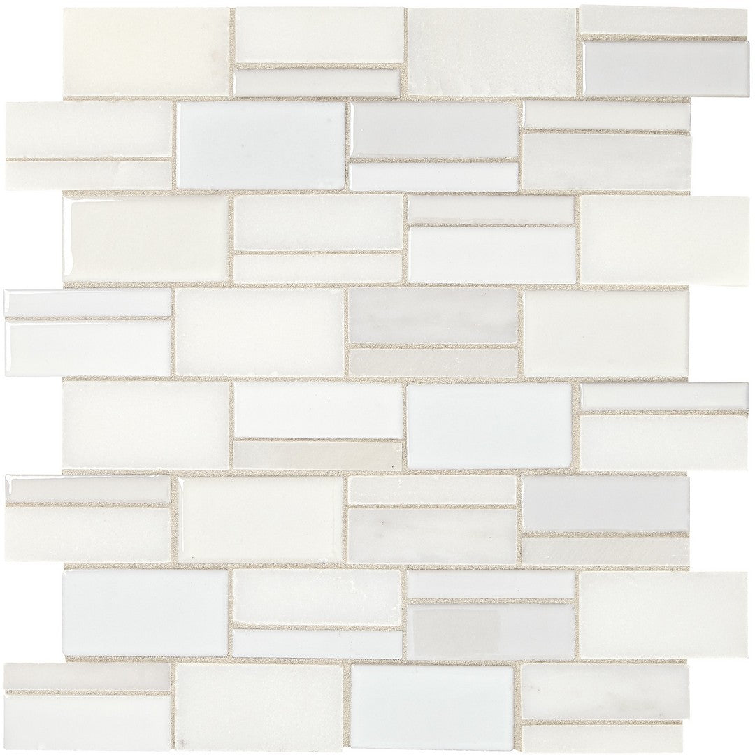 Marazzi MidPark Mosaics 3 Rectangle Random, Matte - Cloud