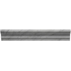 Bedrosians Calacatta 2" x 12" Honed Chair Rail Marble Tile in White | Item Code MRBCALOROCHAIR