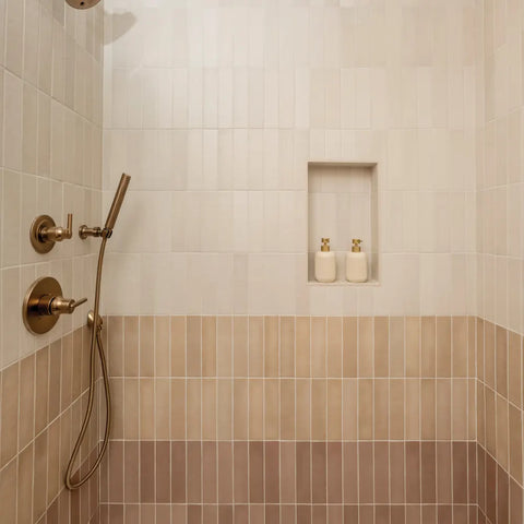 Makoto 2.5" x 10" Matte Ceramic Wall Tile in Umi Terracotta