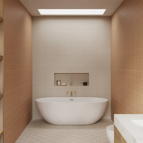 Sahara .5" x 4" Matte Crosshatch Porcelain Mosaic Tile in Grey