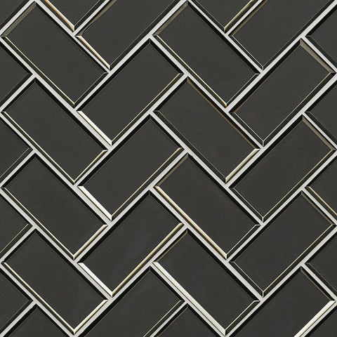 METALLIC GRAY BEVEL HERRINGBONE