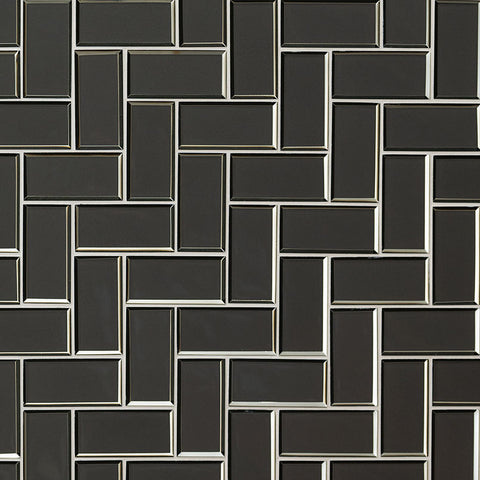METALLIC GRAY BEVEL HERRINGBONE