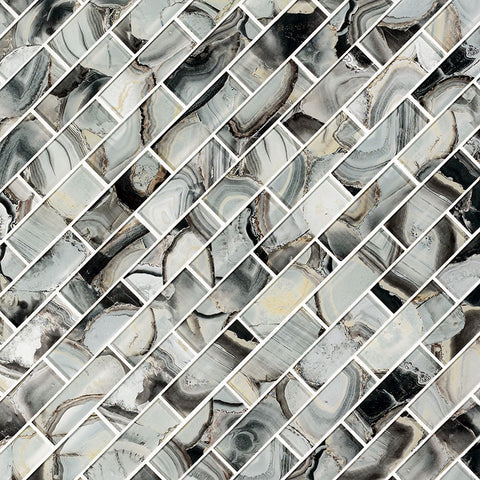 MIDNIGHT AGATE SUBWAY GLASS 2x6