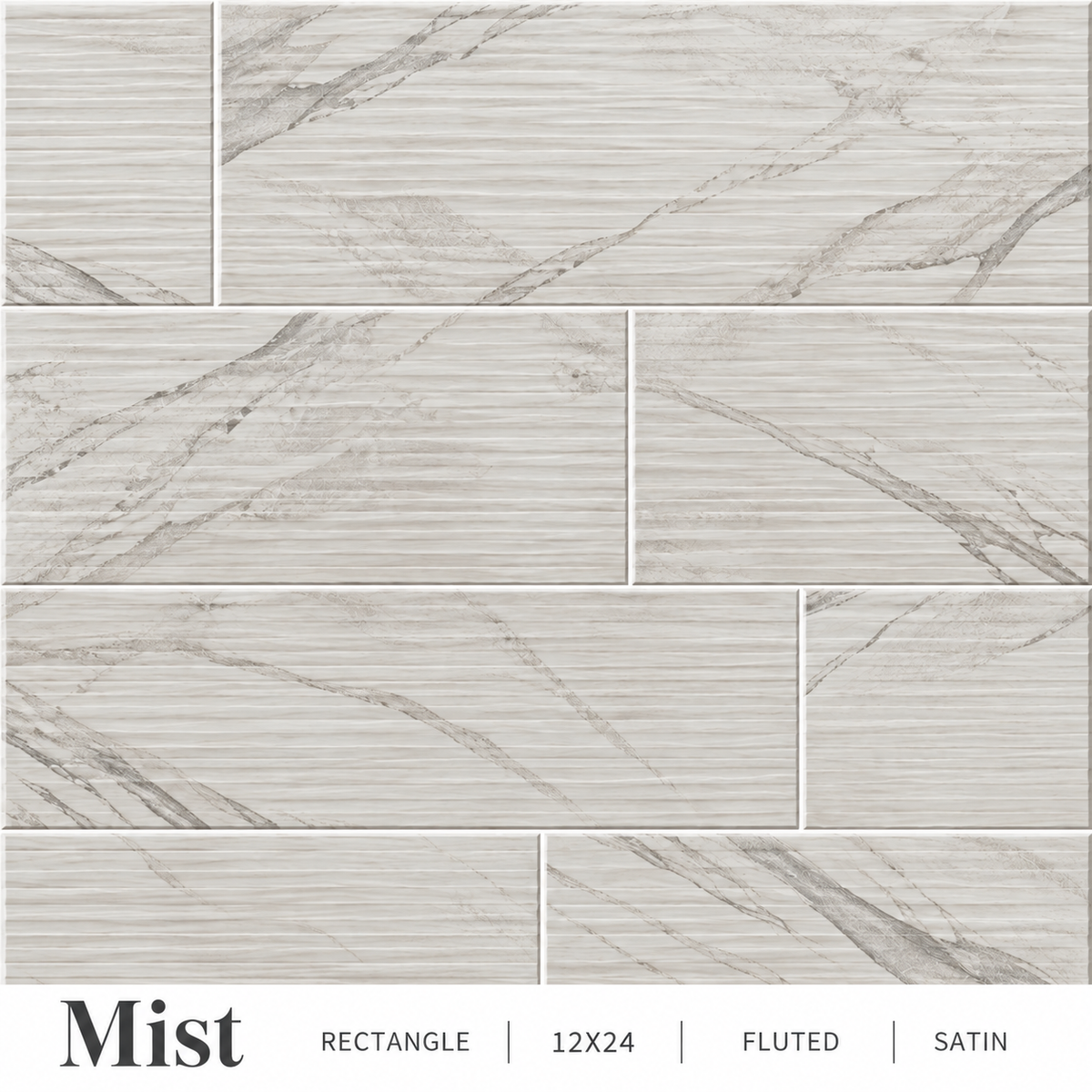 Mist, Rectangle, 12X24, Fluted, Satin