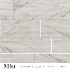 Mist, Rectangle, 12X24, Fluted, Satin