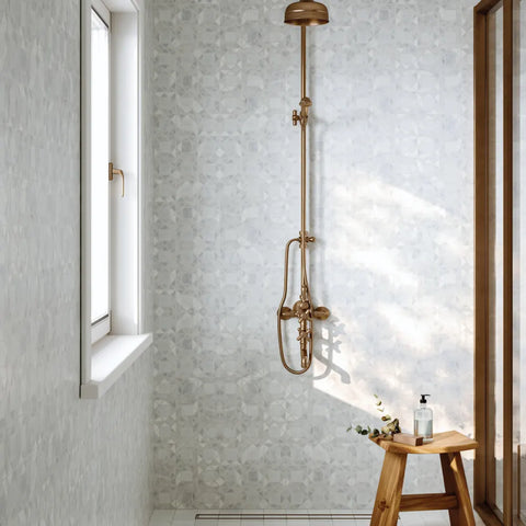 Monet Honed Marble Mosaic 2 Tile in Oriental White