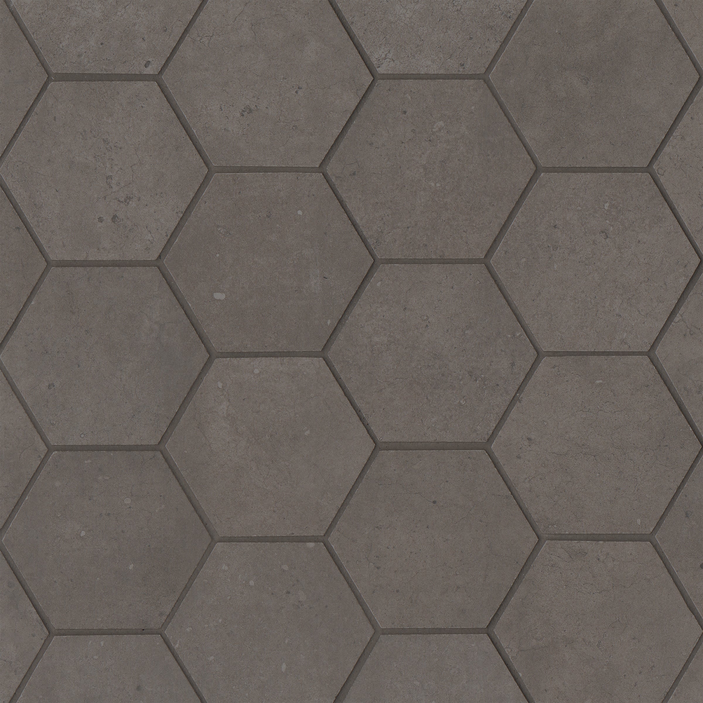 Bedrosians Materika 3" Hexagon Matte Porcelain Mosaic in Mud | Item Code NORMATMUD3HEXMO