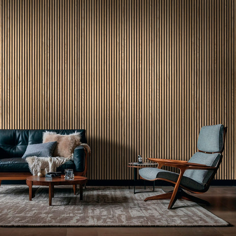 ACOUSTIC WOOD SLAT PANEL NATURAL 9.5 X 94.5