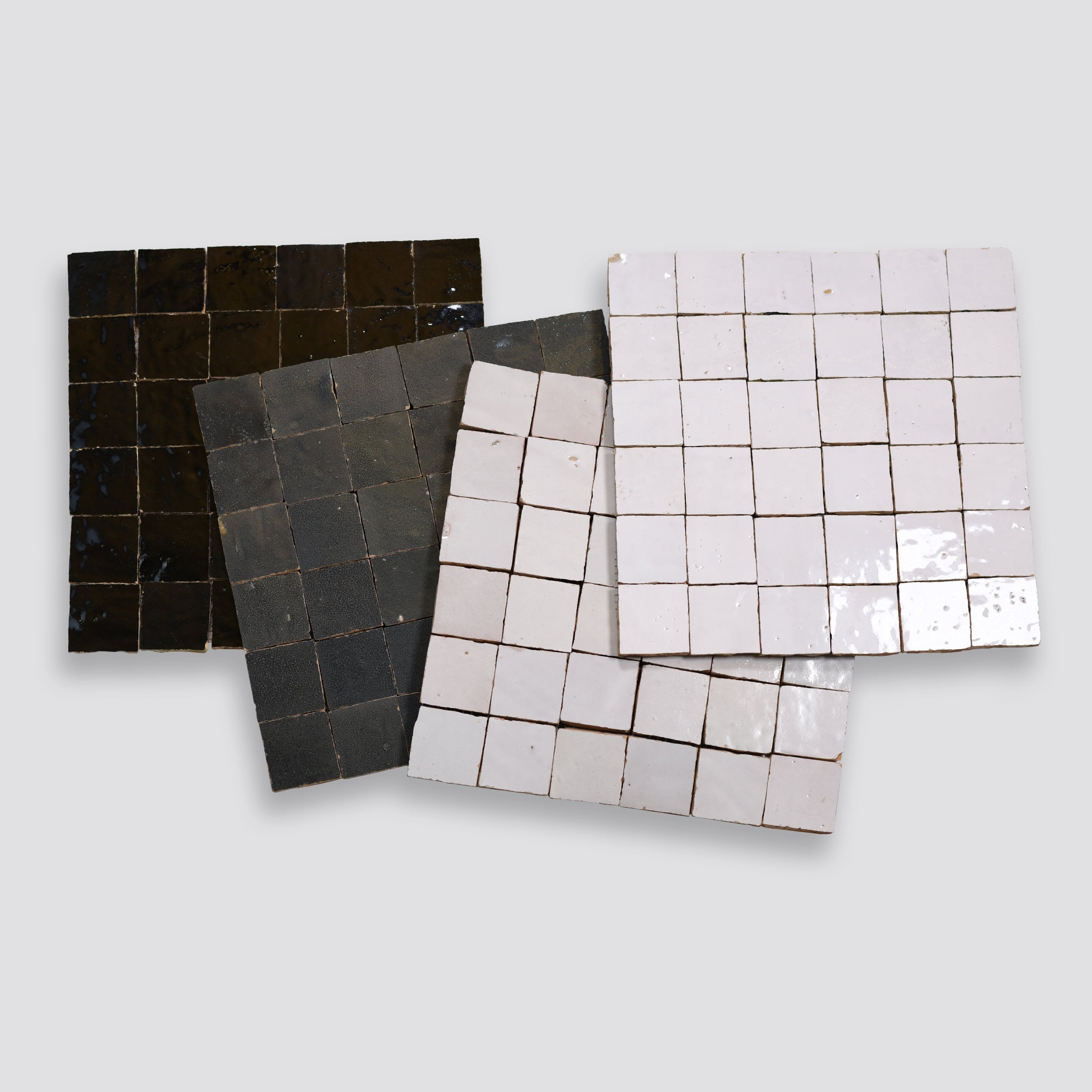 Bedrosians Zagora 2" x 2" Glossy Zellige Mosaic Tile in Neige Blanc | Item Code 100003238