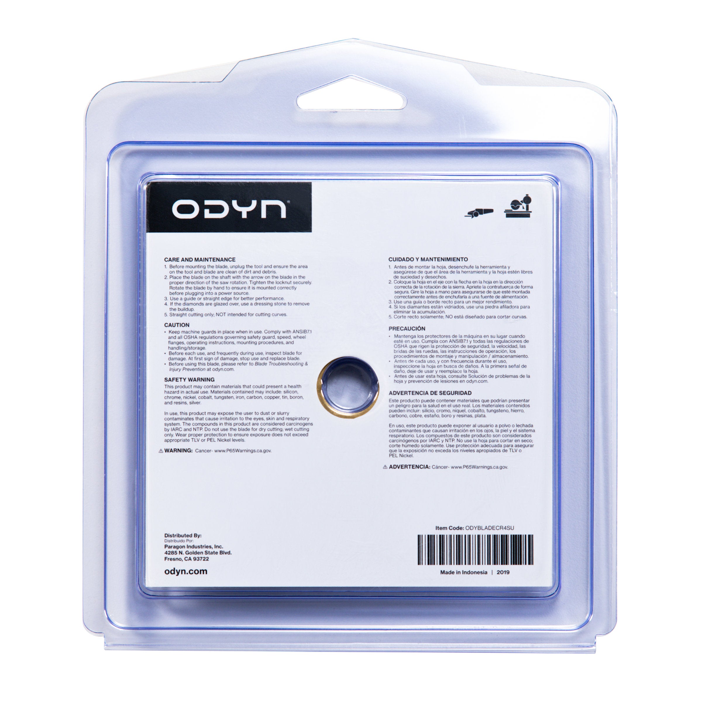 Bedrosians Odyn 4 in. Premium Wet Tile Blade | Item Code ODYBLADECR4SU