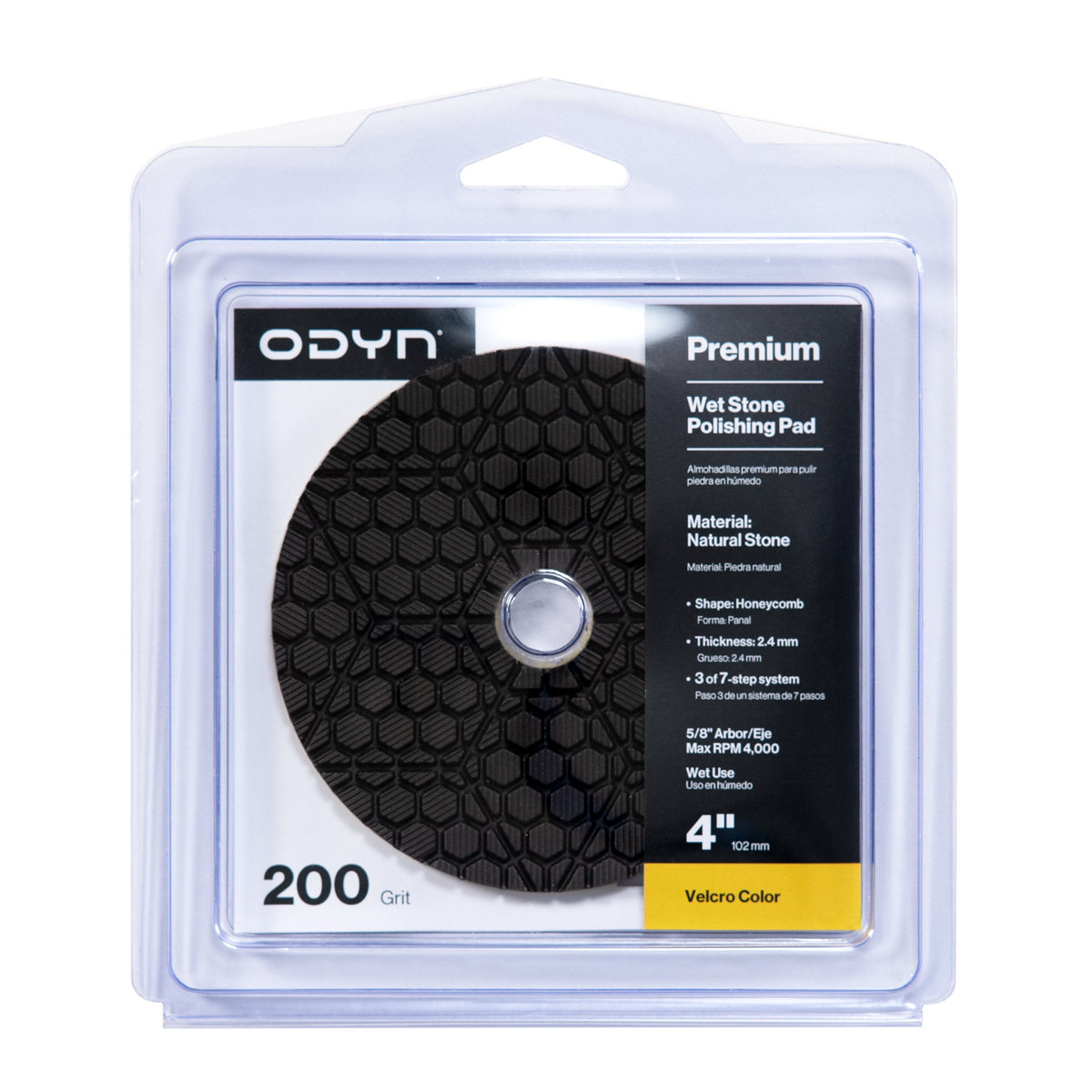 Bedrosians ODYN Premium Wet Stone Polishing Pad 4" x 5/8" - 200 Grit | Item Code ODYPADWET4-200SU