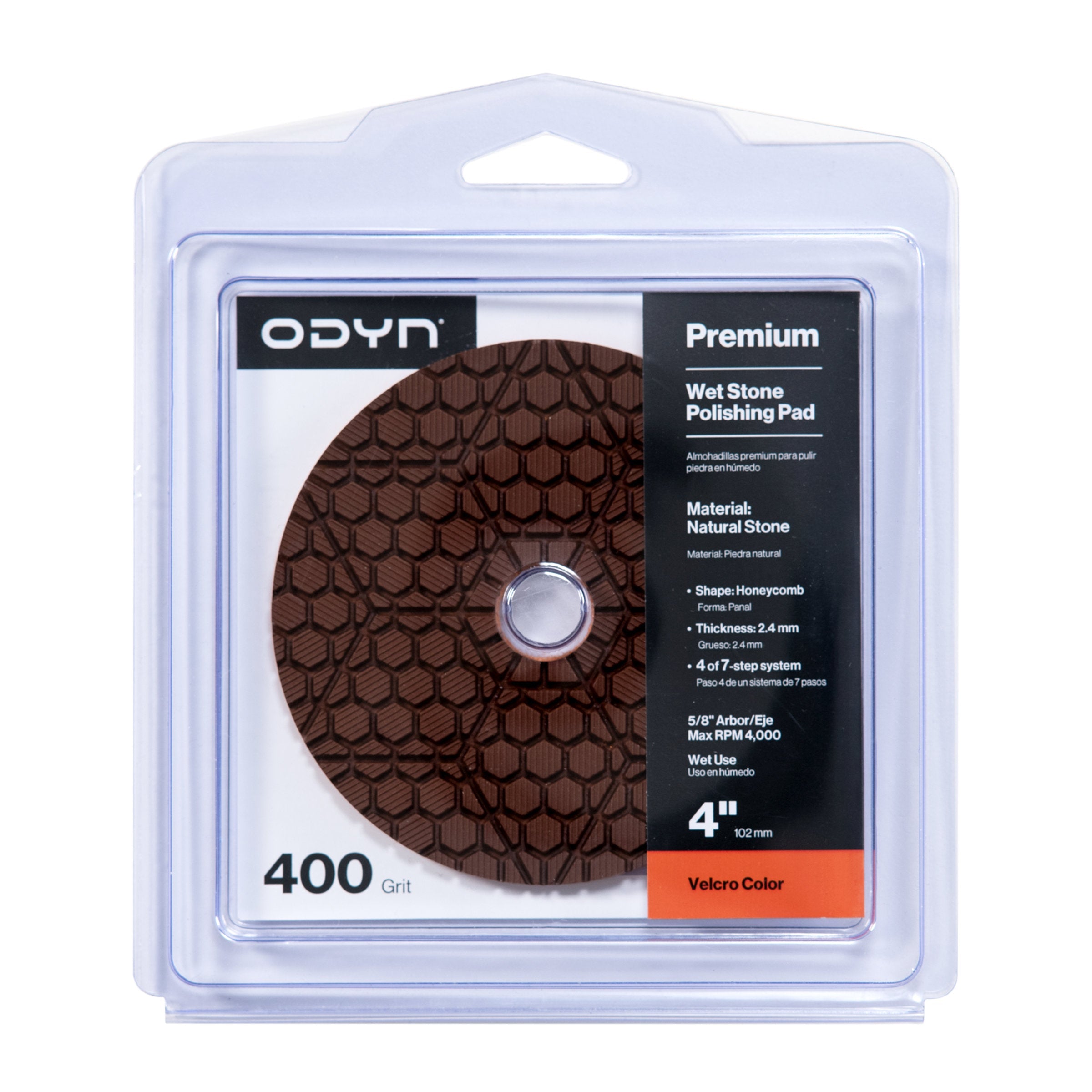 Bedrosians ODYN Premium Wet Stone Polishing Pad 4" x 5/8" - 400 Grit | Item Code ODYPADWET4-400SU