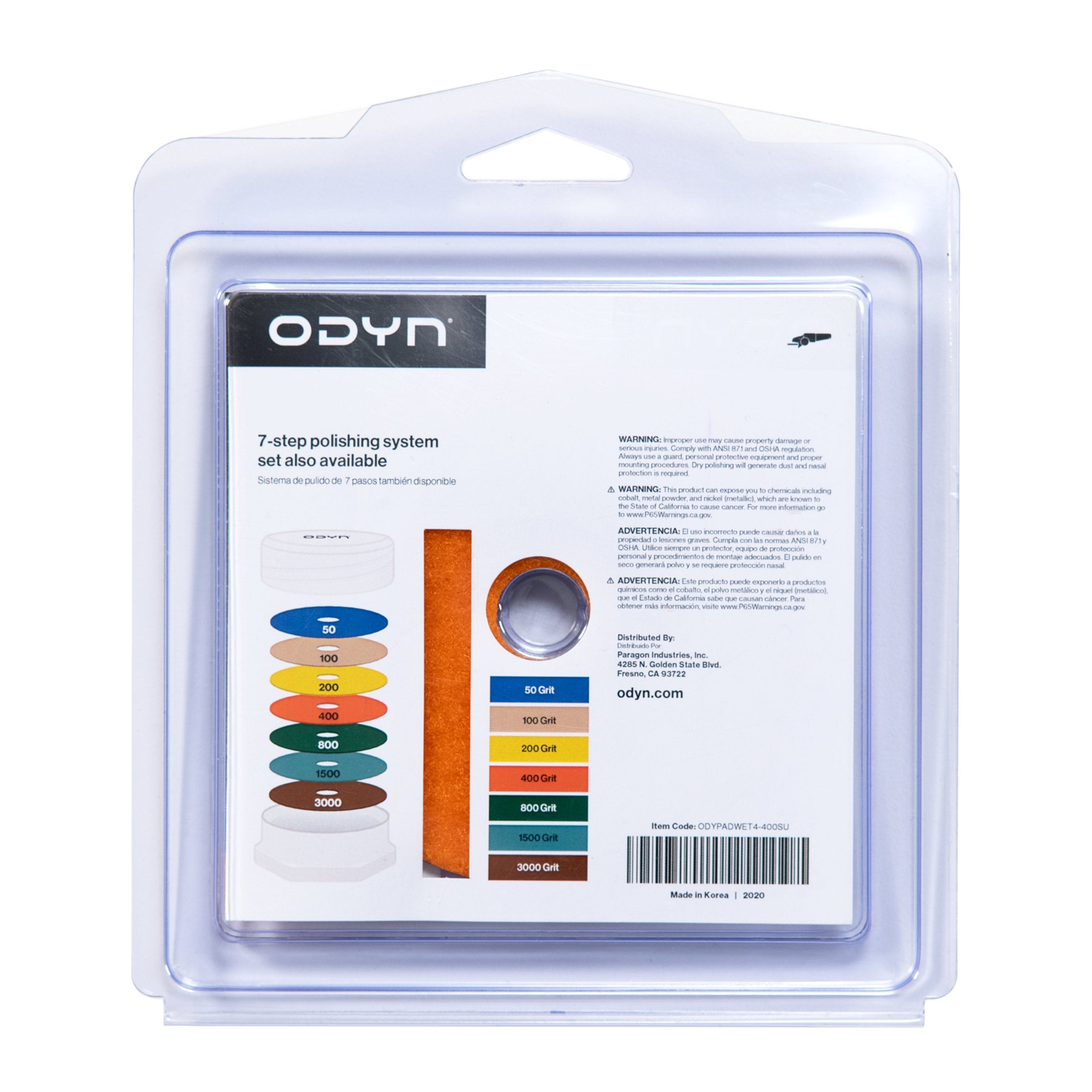 Bedrosians ODYN Premium Wet Stone Polishing Pad 4" x 5/8" - 400 Grit | Item Code ODYPADWET4-400SU
