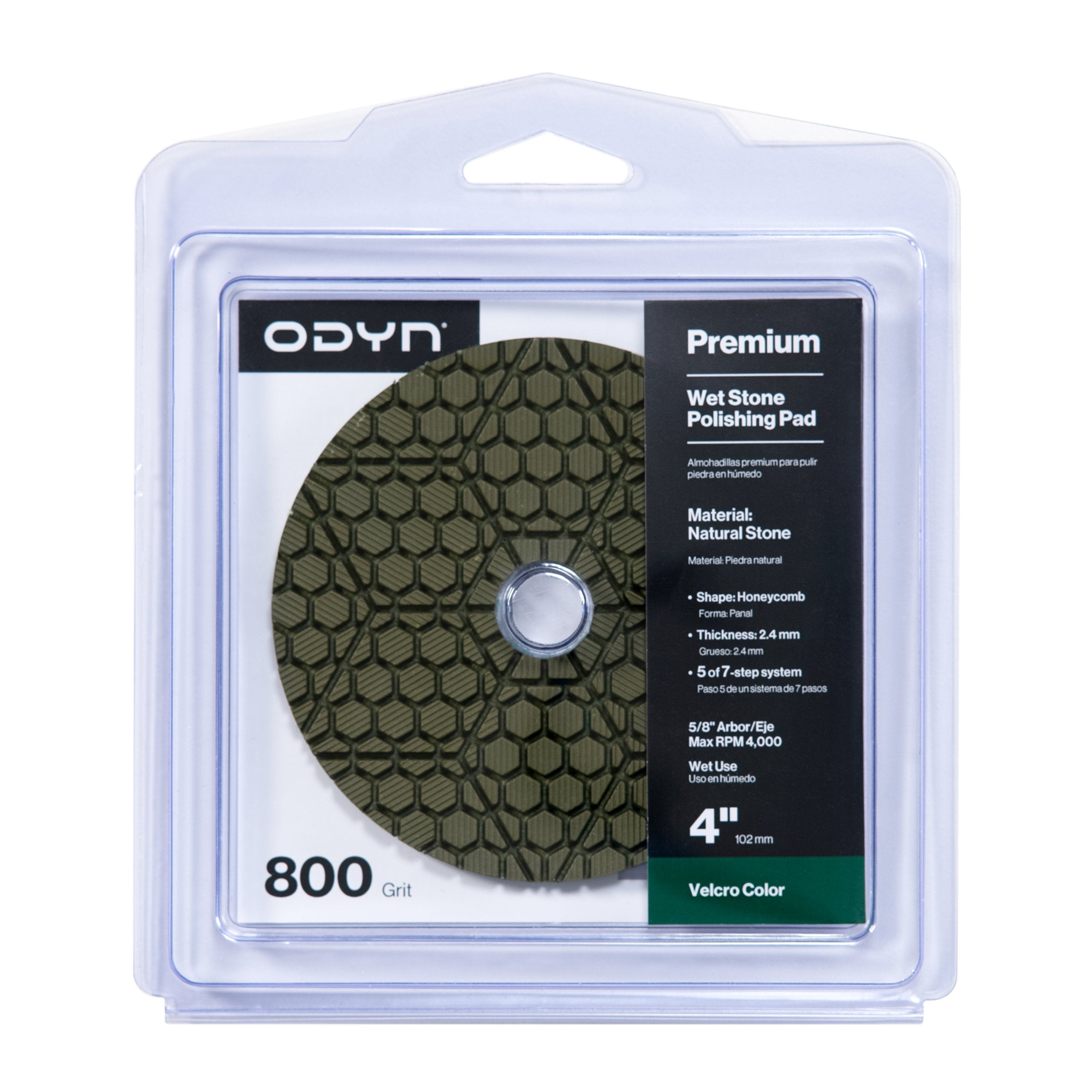 Bedrosians ODYN Premium Wet Stone Polishing Pad 4" x 5/8" - 800 Grit | Item Code ODYPADWET4-800SU