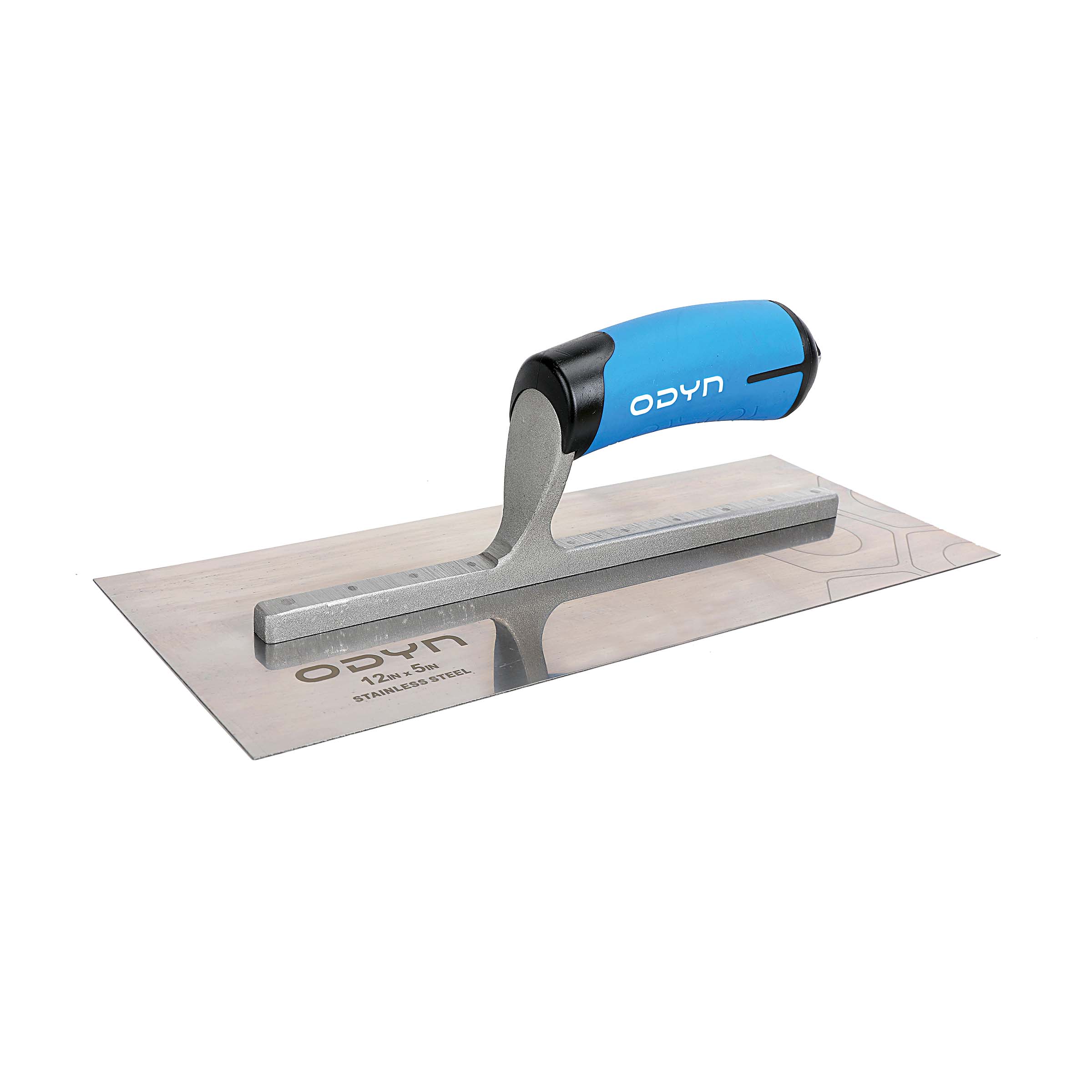 Bedrosians Odyn 12 in. x 5 in. Stainless Steel Finishing Trowel w/ Comfort Grip | Item Code ODYTROSSFIN512SH