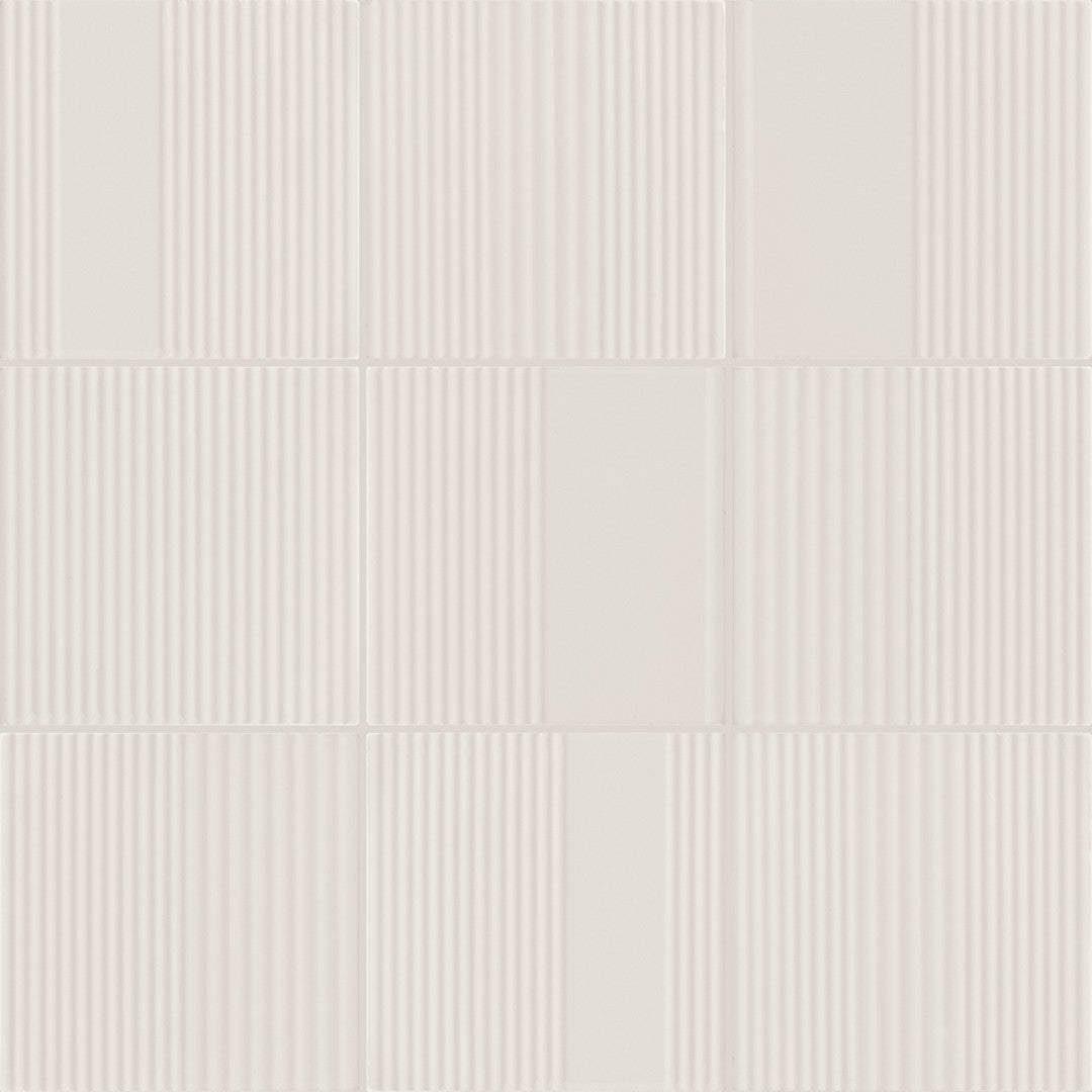 Marazzi Rhyme and Reason 6X6 Square, Ripple Mix, Matte - Bone