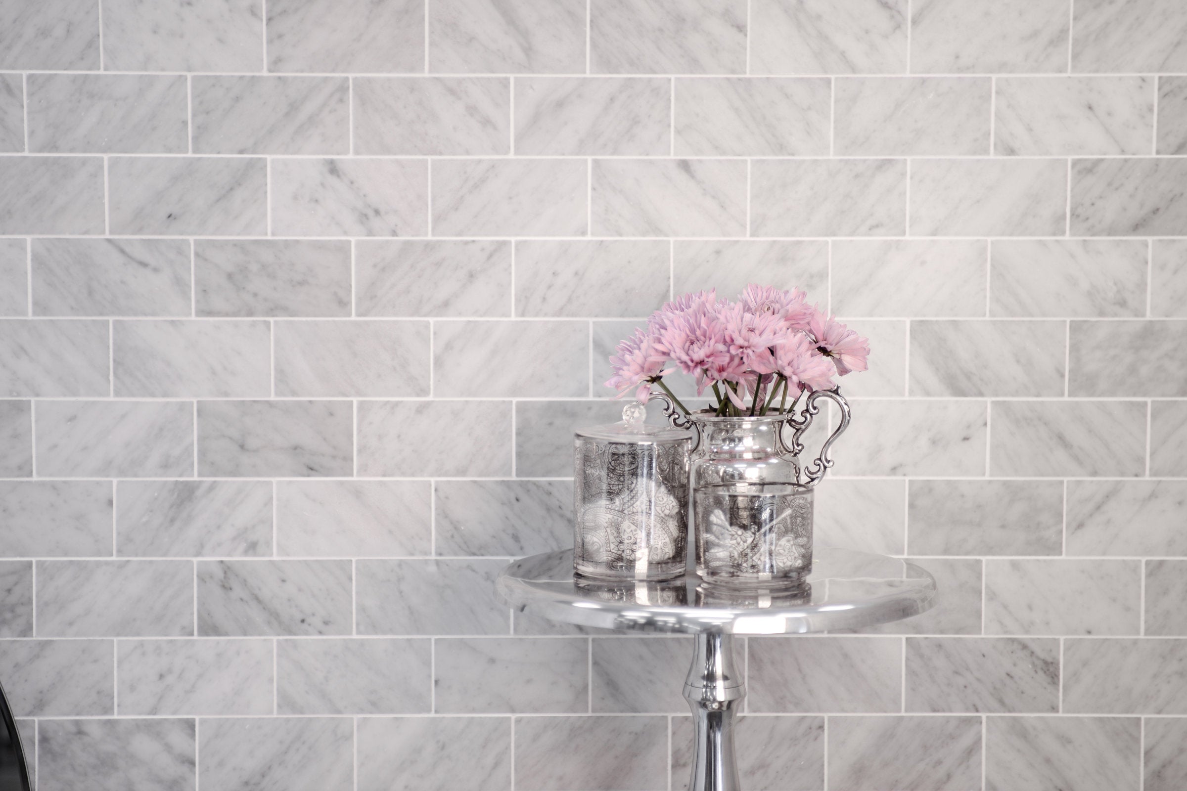 Bedrosians White Carrara 3" x 12" Floor & Wall Tile | Item Code MRBWHTCAR0312H