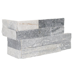 Bedrosians Alpine Grey 6" x 24" Natural Cleft Slate Ledger Corner | Item Code SLTALPGRYLEDCNR