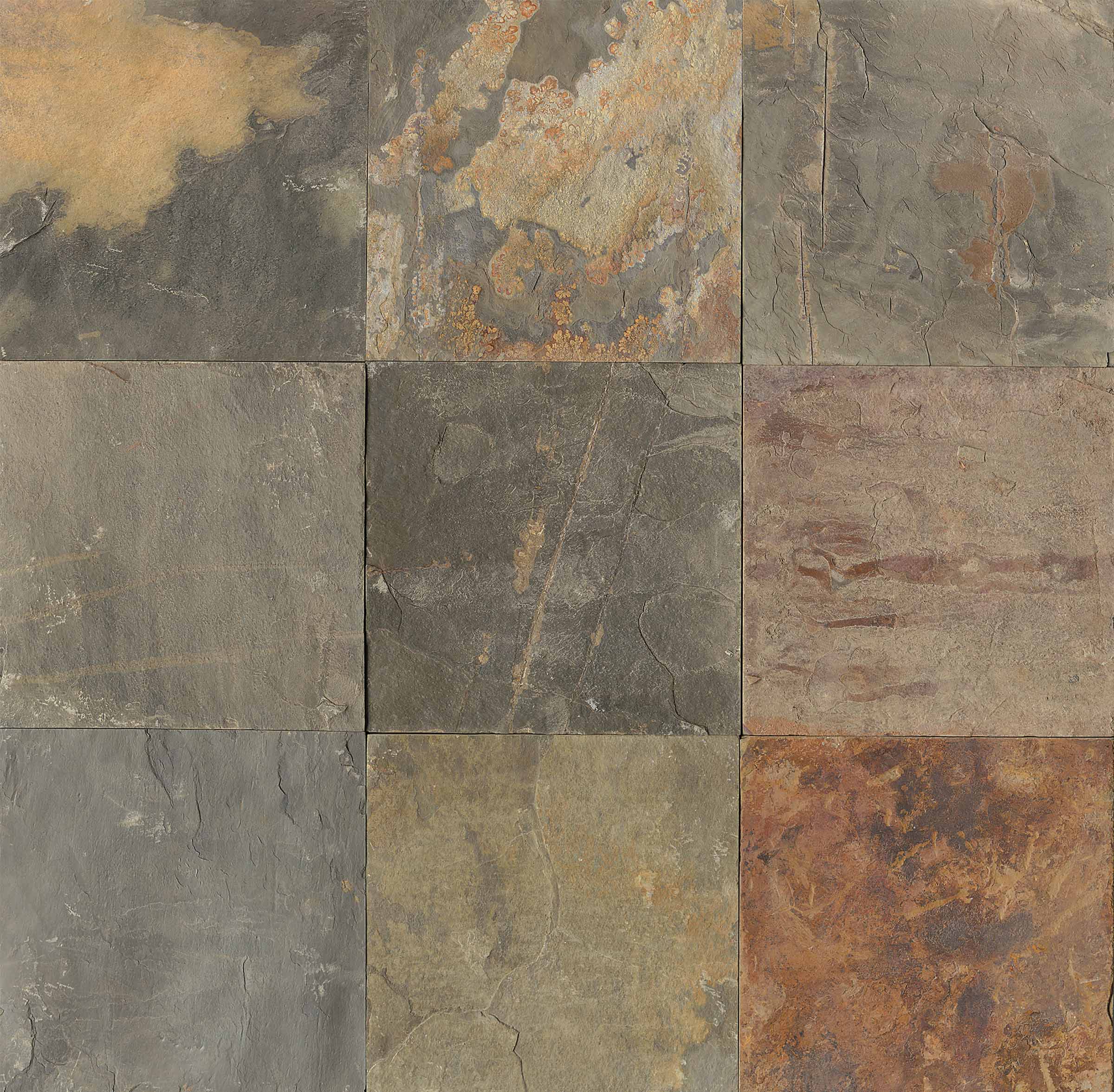 Bedrosians Butterscotch Gold Natural Cleft Slate Tile (16x16) - Gauged Natural Stone Floor and Wall Tile | Item Code SLTBUTSCO1616G