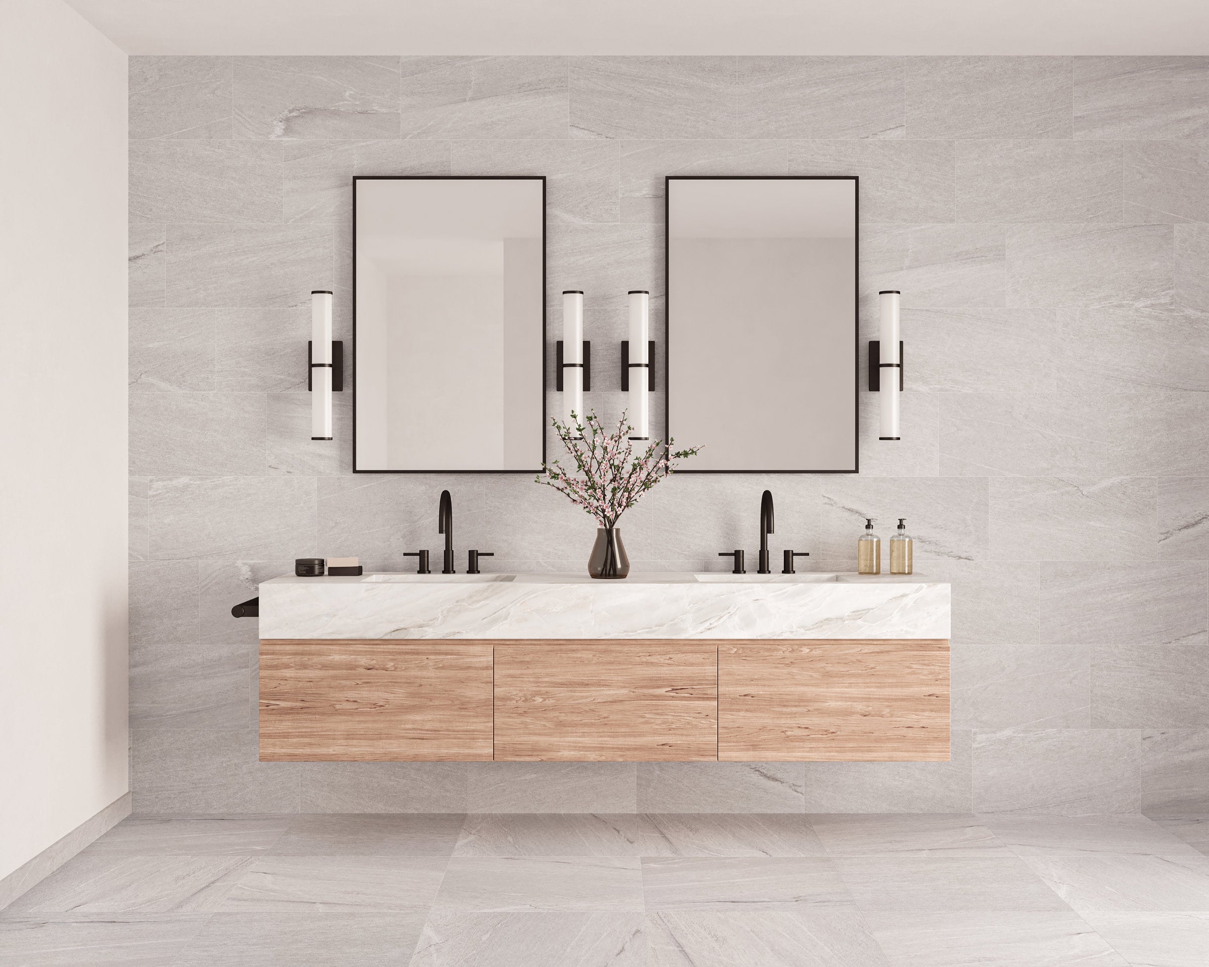 Bedrosians Urban 2.0 12" x 24" Floor & Wall Tile in Iron Blue | Item Code STPURBIRO1224