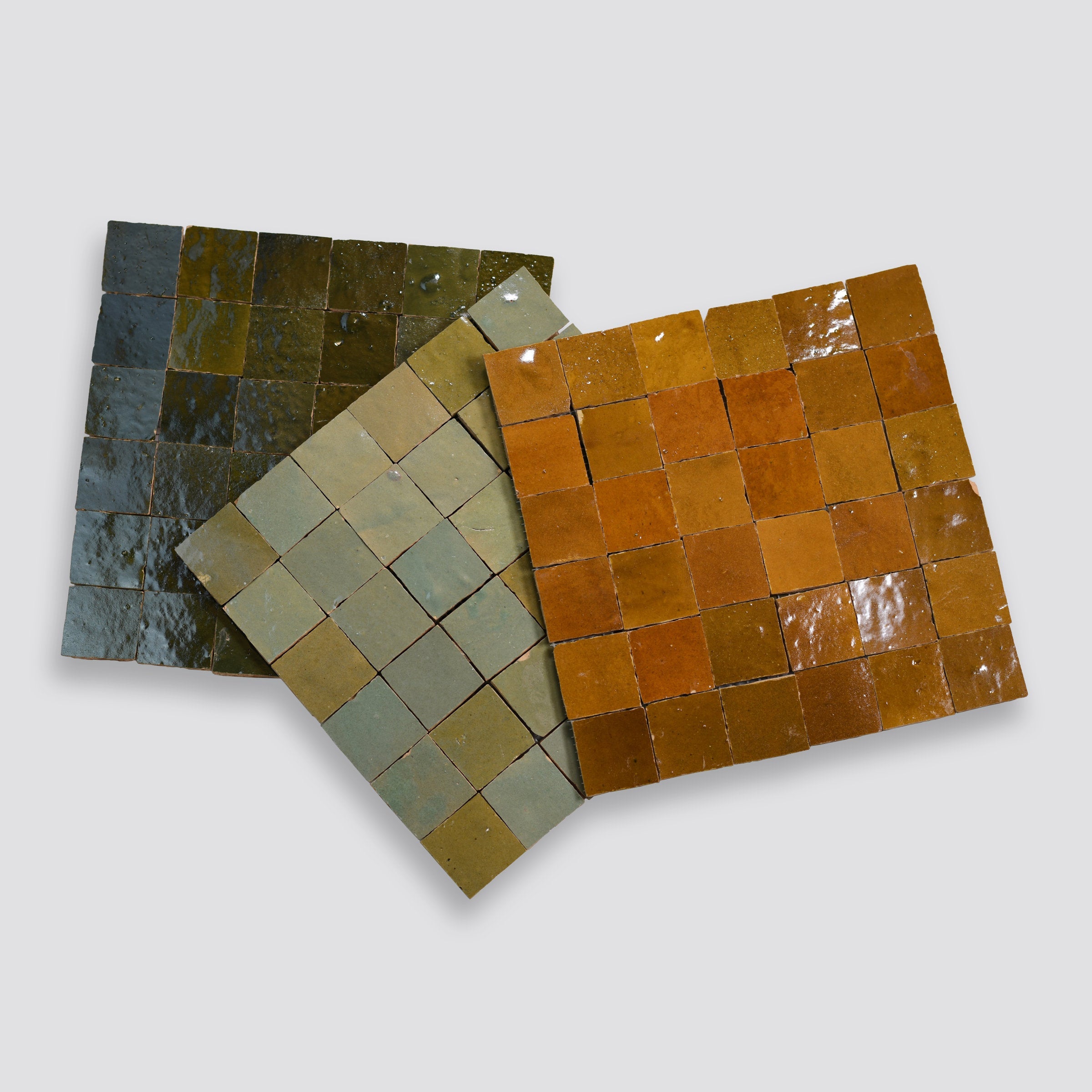 Bedrosians Zagora 2" x 2" Glossy Zellige Mosaic Tile in Caramel | Item Code 100003245