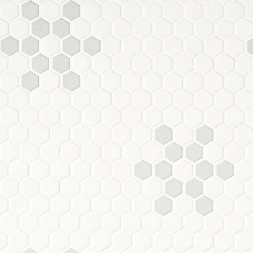 WHITE AND BLACK MOD PETAL PATTERN MATTE
