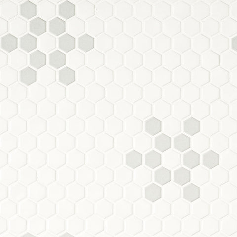 WHITE AND BLACK MOD PETAL PATTERN MATTE
