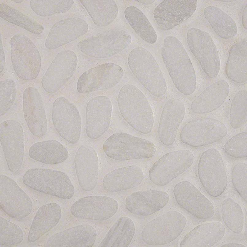 WHITE PEBBLES MESH BACKED 