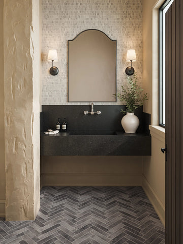 Monet Honed Marble Mosaic 7 Tile in White Carrara