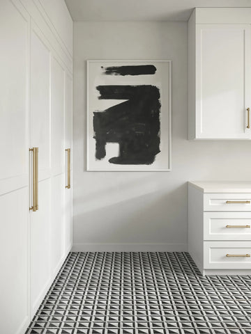 Matisse Mosaic 3 Marble Blend in White Carrara & Nero Marquina