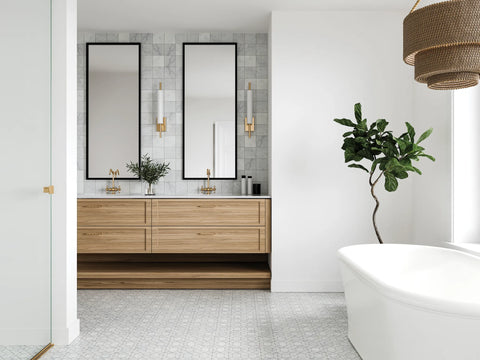 Monet Honed Marble Mosaic 2 Tile in White Carrara