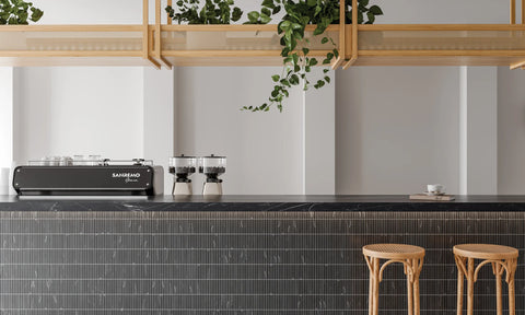 Monet Honed Marble Mosaic 3 Tile in Nero Marquina