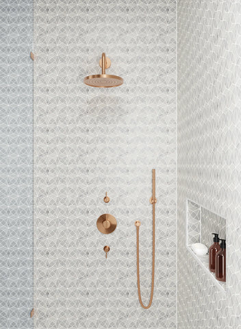 Monet Honed Marble Mosaic 5 Tile in White Carrara