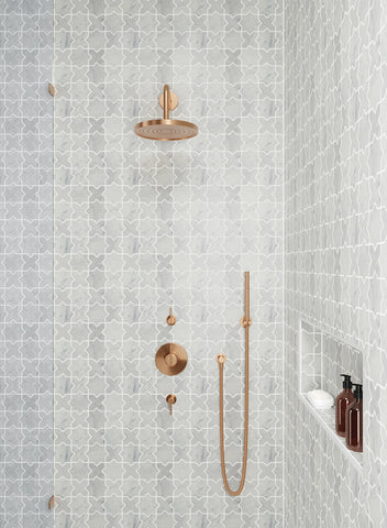 Monet Honed Marble Mosaic 6 Tile in White Carrara