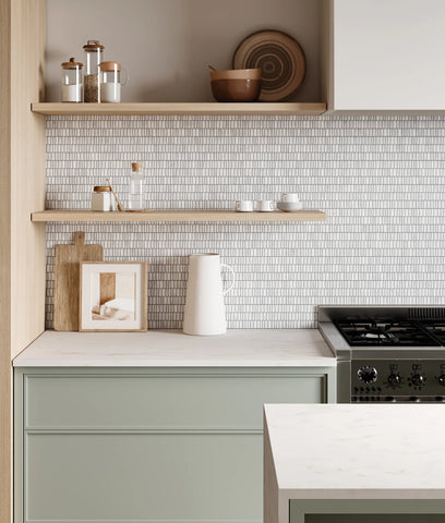 Monet Honed Marble Mosaic 7 Tile in Oriental White