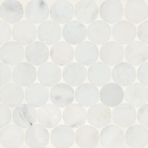 Monet Honed Marble Mosaic 10 Tile in Oriental White