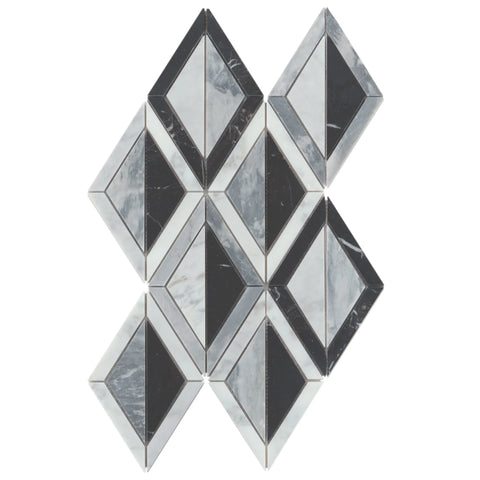 Modni Arlo Honed Marble Mosaic Tile in Cool Blend