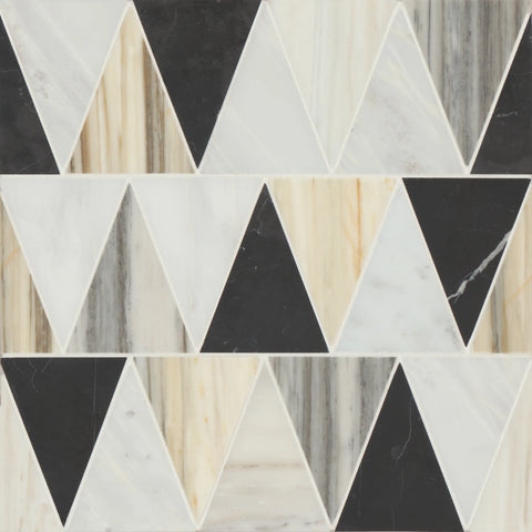 Modni Beckett Honed Marble Mosaic Tile in Warm Blend