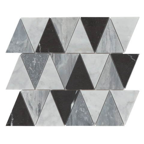 Modni Beckett Honed Marble Mosaic Tile in Cool Blend