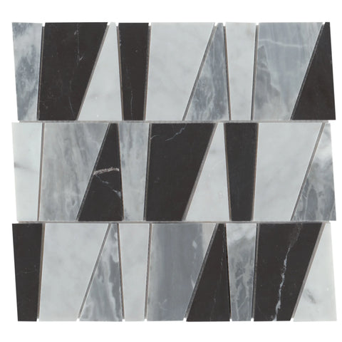 Modni Zayden Honed Marble Mosaic Tile in Cool Blend