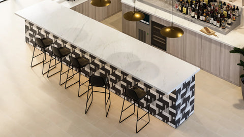 Modni Lennox Honed Marble Mosaic Tile in Warm Blend