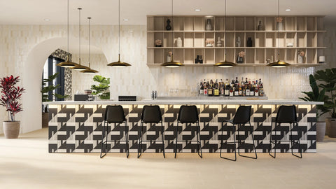 Modni Lennox Honed Marble Mosaic Tile in Warm Blend