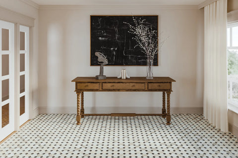 Modni Emery Honed Marble Mosaic Tile in Warm Blend